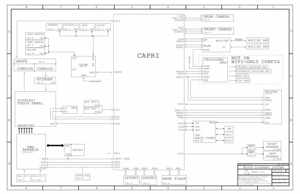 APPLE IPAD AIR 2 RL EVT MLB B 820363305 SCHEMATIC for 6.63